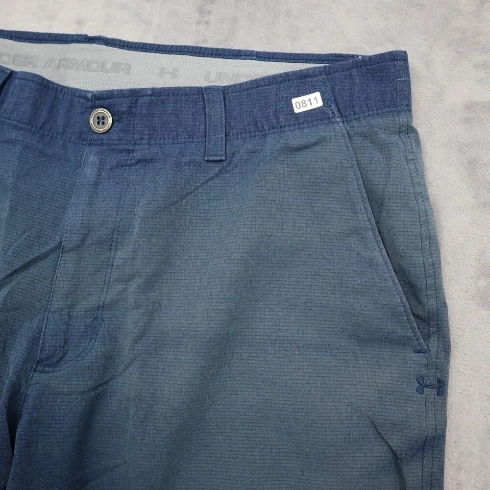 Under Armour Shorts Men 38 Blue Gray Heatgear Loose Fit Golf Lightweight Hiking